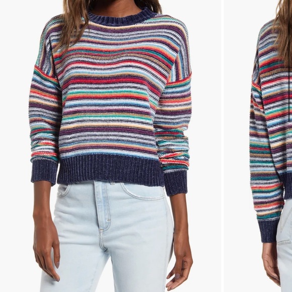 Woven Heart Chenille Stripe Sweater - Picture 4 of 4